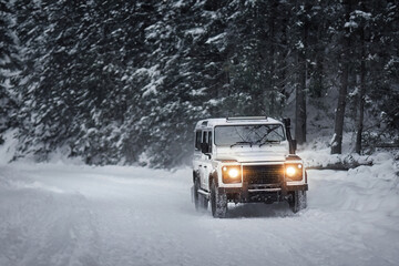 modern suv outdoor. family adventures using off-road truck