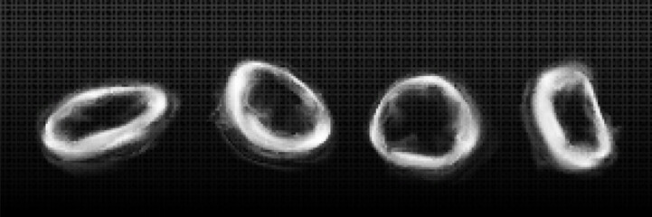 Wall Mural - smoke ring cloud vector steam round cloud effect. abstract transparent hookah shape isolated on back