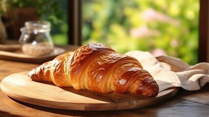 Poster - Croissants on a table in a country house in France