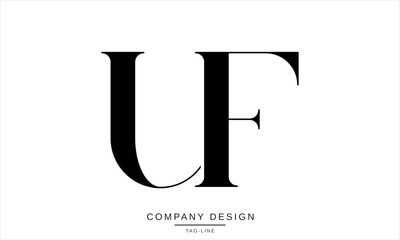 FU, UF, Abstract Letters Logo Monogram