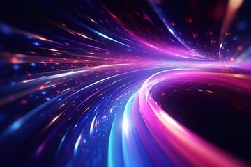 abstract futuristic background with gold pink blue glowing neon moving high speed wave lines and bok