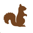 Squirrel Silhouette with Nut in its Paws , Forest Animal and Nature Vector Design