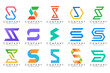 © gemilang - Abstract collection with letters S logo design. creative design logotype S with colorful colors.