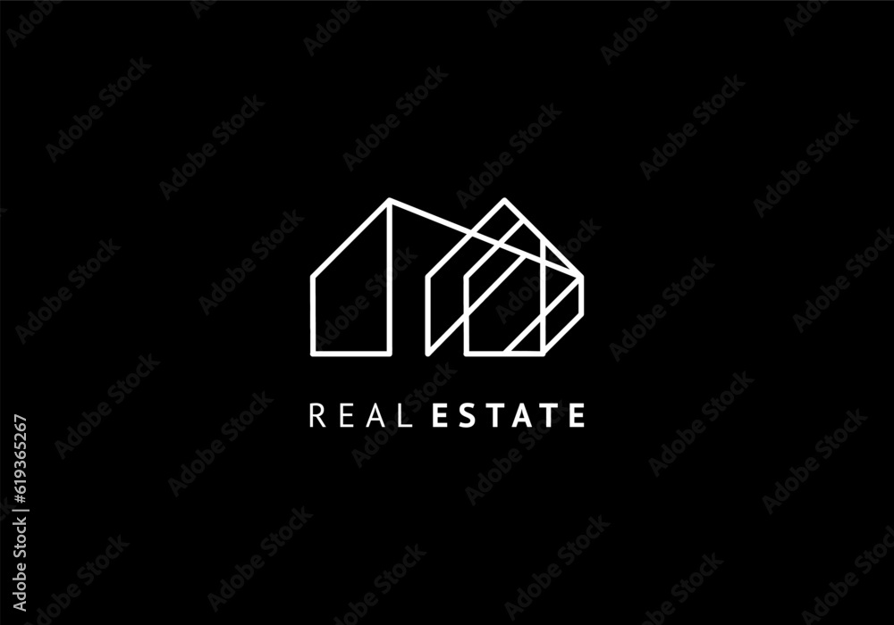 Real estate line logo vector template. Building minimalist with simple ...