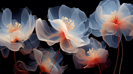 Wall Mural - X-Ray Flower Background, Generative Ai