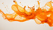 canvas print picture - Orange Ink Splash Under Water, Generative Ai