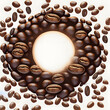 Kreis aus Kaffeebohnen – Kreatives Design für Kaffeeliebhaber
