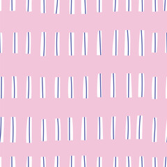 Wall Mural - Cute seamless pattern with hand drawn lines. Abstract lined pattern in retro style. Minimalistic doodle lines background