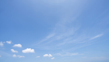 Wall Mural - beautiful blue sky and white cumulus clouds abstract background. cloudscape background. blue sky and