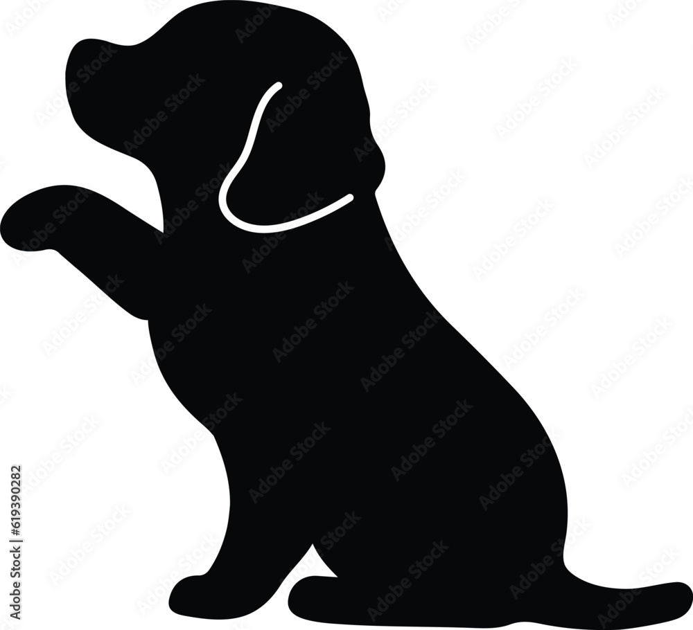 Silhouette of Beagle Dog shaking hands Stock Vector | Adobe Stock