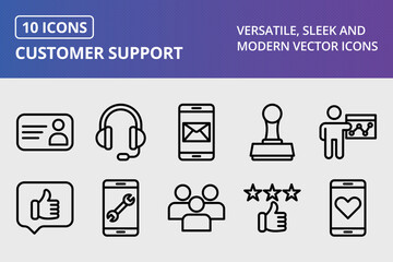 Wall Mural - Vector Customer Support Icon Set
