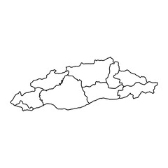 Southeastern Anatolia region map, administrative divisions of Turkey. Vector illustration.