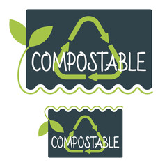 Canvas Print - Compostable packaging - badge for top or bottom