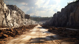 Fototapeta  - Generative AI : abandoned quarry for stone mining