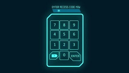 Security code access scanning cyber security technology motion graphic animation 4k footage.