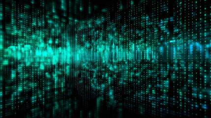 Wall Mural - Digital binary code matrix background.