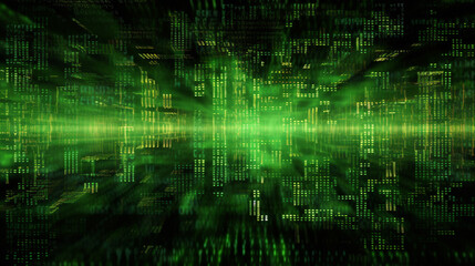 Wall Mural - Digital binary code matrix background.