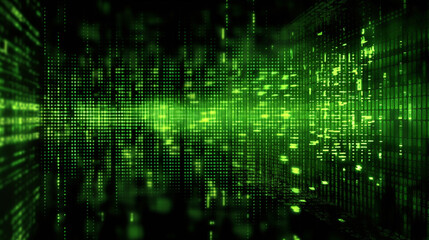 Wall Mural - Digital binary code matrix background.