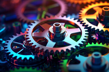 an illustration of gears interlocking and working in harmony, symbolizing how data management and in