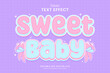 © OreNyee - decorative editable sweet baby pastel color text effect vector design