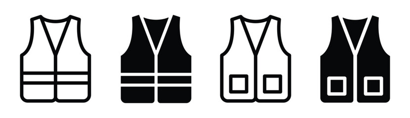 Reflective vest icon. Safety vest icon. Road vest set icon, vector illustration