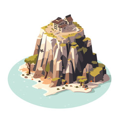 Sticker - Rockall island vector flat minimalistic isolated illustration