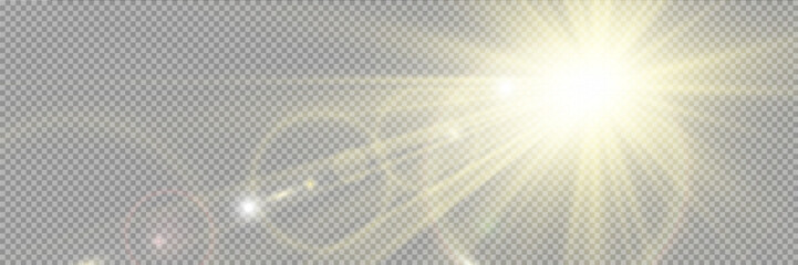Wall Mural - special lens flash, light effect. the flash flashes rays and searchlight. illust.white glowing light