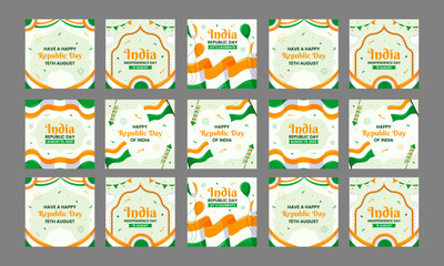 india independence day social media template vector design