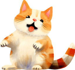 Aufkleber - Cute kitten illustration created with Generative AI technology