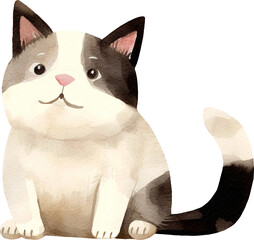 Aufkleber - Cute kitten illustration created with Generative AI technology