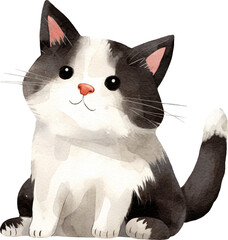 Aufkleber - Cute kitten illustration created with Generative AI technology