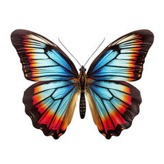 Wall Mural - Rare, beautiful colored butterfly on a transparent background.