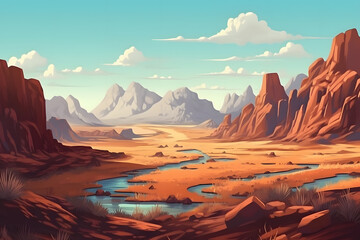 Wall Mural - landscape nature vector Made with Generative AI