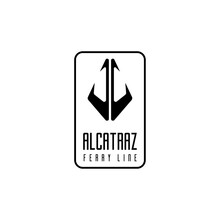 Alcatraz Ferry Line Logo. Creative Ocean Cruise Ship Icon Logo Design Vector Illustration Nautical Sailing Boat