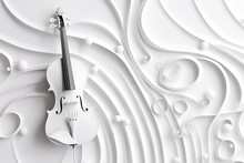 White Background Musical Style Theme Abstract Musical Instruments 3d Mockup. Generative AI