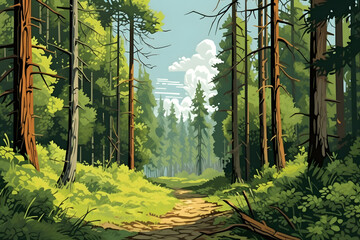 Wall Mural - landscape nature vector Made with Generative AI