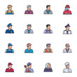 © alekseyvanin - People profession filled outline icons set