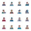 © alekseyvanin - Jobs and Occupations filled outline icons set