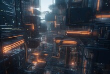 A Futuristic Cityscape With Advanced Communication And Information Technology, Generative AI