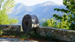 Round stone millstones in Greece