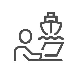 Wall Mural - Ship management related icon outline and linear vector.