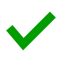 Simple Green Check Mark Icon. Correct Answer Mark. Vector.