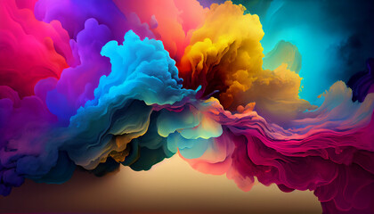 most beautiful different colors splashes, floral pattren, wallpaper, and background generative ai te