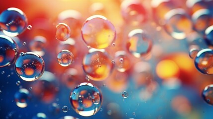 Wall Mural - abstract pc desktop wallpaper background with flying bubbles on a colorful background. aspect ratio 