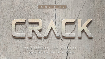Wall Mural - Crack editable text effect with natural wall background
