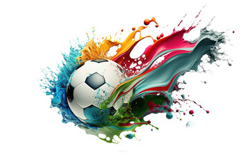 Wall Mural - soccer colourful isolate on background