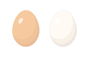 vector illustration of brown and white eggs on transparent background.