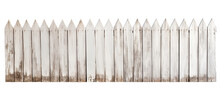 Old Painted White Wooden Fence On Transparent Background, Png