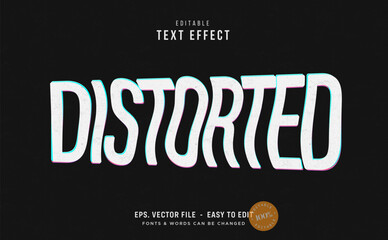 Distorted trend editable text effect