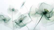 Luxury Background With Transparent X Ray Flowers. Generative Ai.